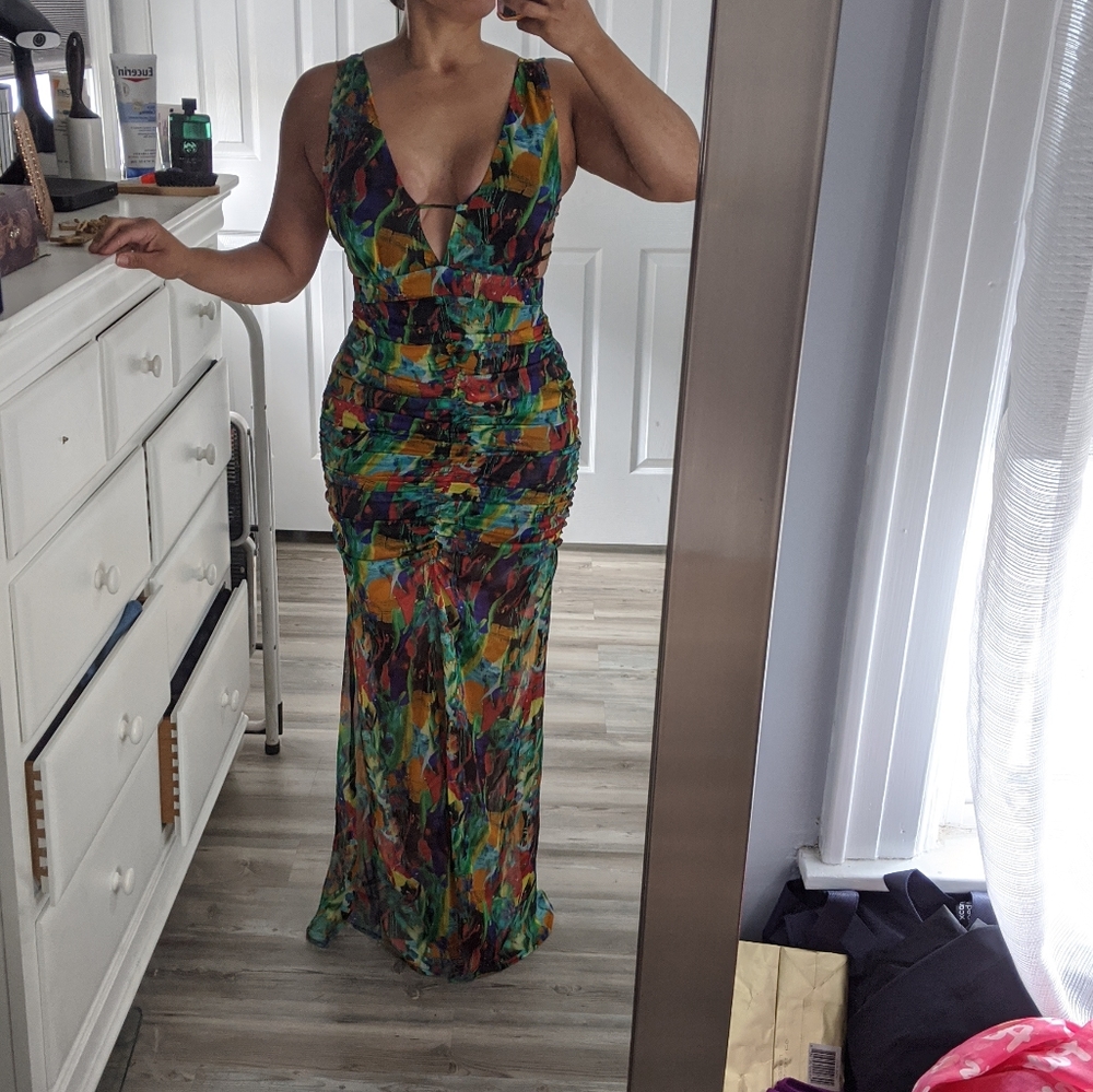 Fashion Nova multi color dress